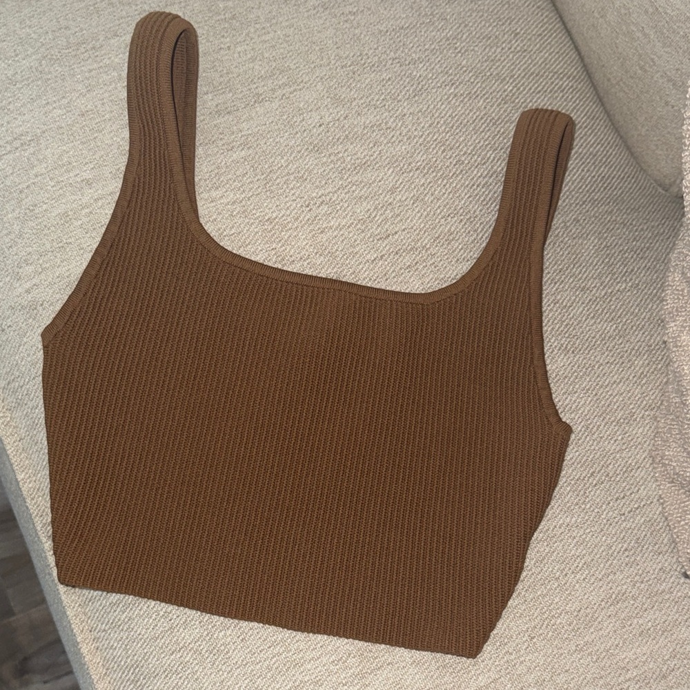 ARITZIA Brown Ribbed Women's CROP Top